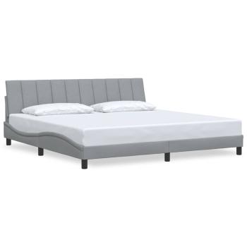 Bettgestell ohne Matratze Hellgrau 200x200 cm Stoff