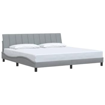 Bettgestell ohne Matratze Hellgrau 200x200 cm Stoff