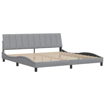 Bettgestell ohne Matratze Hellgrau 200x200 cm Stoff