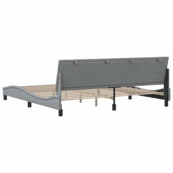Bettgestell ohne Matratze Hellgrau 200x200 cm Stoff
