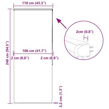 Duschrollo mit Kassette 110x240 cm Stoffbreite 106 cm