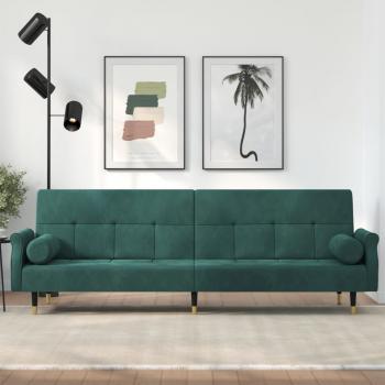 ARDEBO.de - Schlafsofa mit Kissen Dunkelgrün Samt