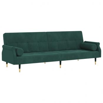 Schlafsofa mit Kissen Dunkelgrün Samt