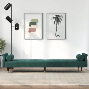 Schlafsofa mit Kissen Dunkelgrün Samt