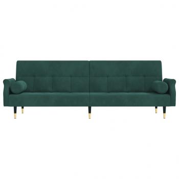 Schlafsofa mit Kissen Dunkelgrün Samt