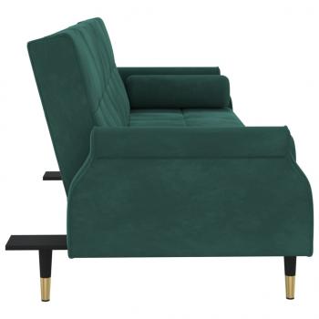 Schlafsofa mit Kissen Dunkelgrün Samt