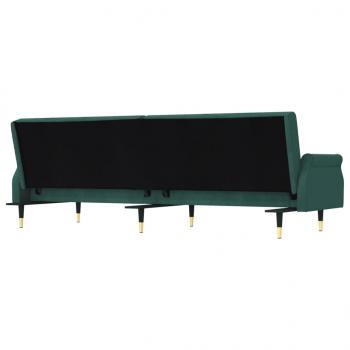 Schlafsofa mit Kissen Dunkelgrün Samt