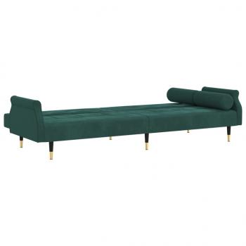 Schlafsofa mit Kissen Dunkelgrün Samt