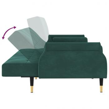 Schlafsofa mit Kissen Dunkelgrün Samt