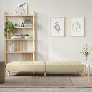 Schlafsofa Creme Stoff