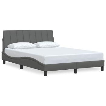 Bettgestell ohne Matratze Dunkelgrau 140x190 cm Stoff