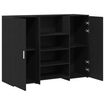 Empfangstheke Schwarz Eichen-Optik 135x50x103,5cm Holzwerkstoff