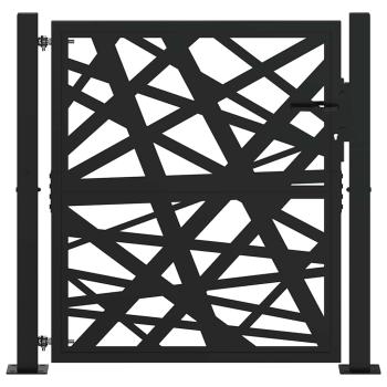 Gartentor Schwarz 105x105 cm Stahl Lichtdesign