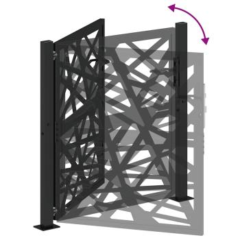 Gartentor Schwarz 105x105 cm Stahl Lichtdesign