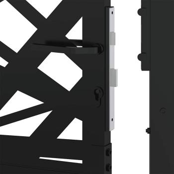 Gartentor Schwarz 105x105 cm Stahl Lichtdesign