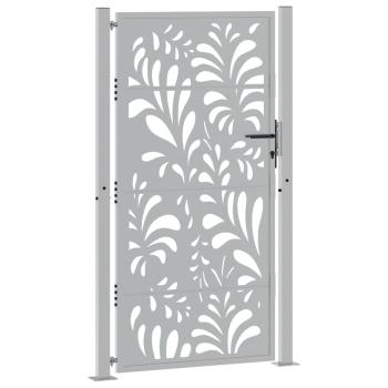 Gartentor 105x180 cm Wetterfester Stahl Wellen-Design