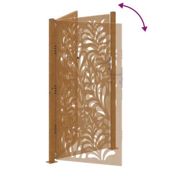 Gartentor 105x180 cm Wetterfester Stahl Wellen-Design