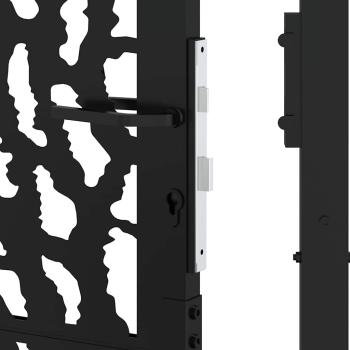 Gartentor Schwarz 105x130 cm Stahl Spurendesign