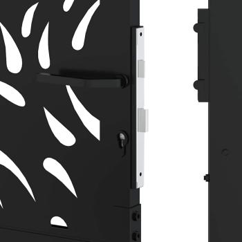 Gartentor Schwarz 105x105 cm Stahl Flammen-Design