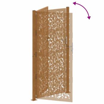 Gartentor 105x205 cm Wetterfester Stahl Blatt-Design