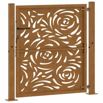 Gartentor 105x105 cm Wetterfester Stahl Flammen-Design