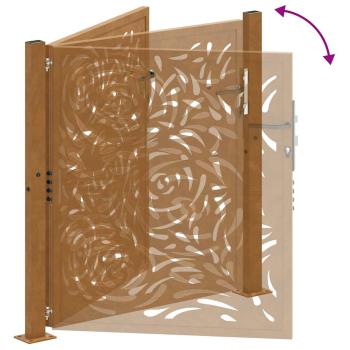 Gartentor 105x105 cm Wetterfester Stahl Flammen-Design