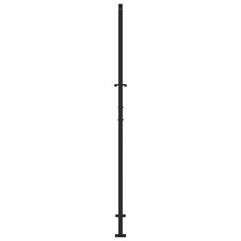 Gartentor Schwarz 105x205 cm Stahl Blatt-Design
