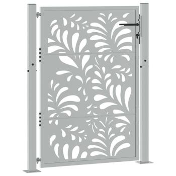 Gartentor 105x130 cm Wetterfester Stahl Wellen-Design