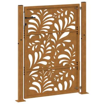 Gartentor 105x130 cm Wetterfester Stahl Wellen-Design