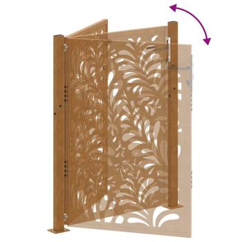 Gartentor 105x130 cm Wetterfester Stahl Wellen-Design