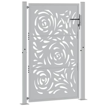 Gartentor 105x155 cm Wetterfester Stahl Flammen-Design
