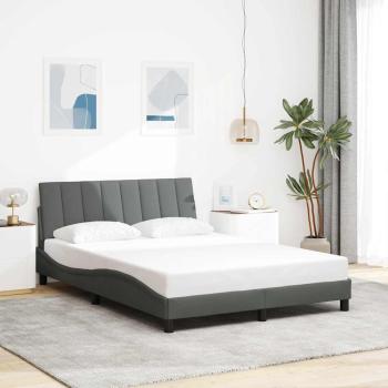 ARDEBO.de - Bettgestell ohne Matratze Dunkelgrau 140x190 cm Stoff