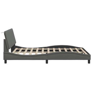 Bettgestell ohne Matratze Dunkelgrau 140x190 cm Stoff