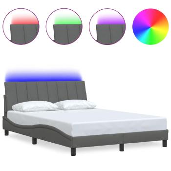 Bettgestell ohne Matratze Dunkelgrau 140x200 cm Stoff