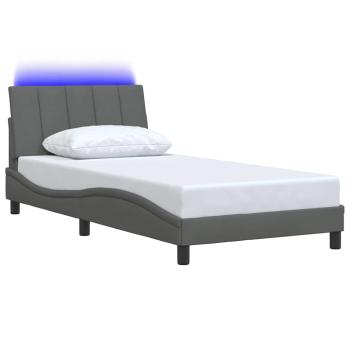 Bettgestell ohne Matratze Dunkelgrau 100x200 cm Stoff