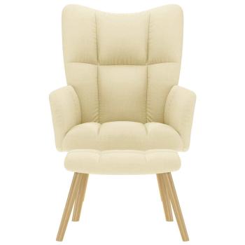 Relaxsessel mit Hocker Creme Stoff