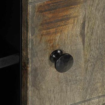 TV-Schrank Hellgrau 80x31,5x46 cm Massivholz Mango