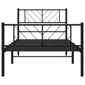 Bettgestell mit Kopf- und Fußteil Metall Schwarz 100x200 cm