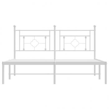 Bettgestell mit Kopfteil Metall Weiß 160x200 cm