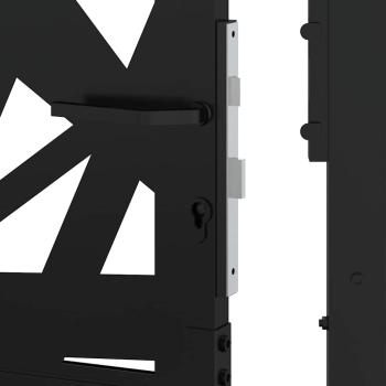 Gartentor Schwarz 105x180 cm Stahl Lichtdesign
