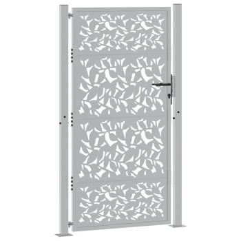 Gartentor 105x180 cm Wetterfester Stahl Blatt-Design