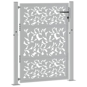 Gartentor 105x130 cm Wetterfester Stahl Blatt-Design
