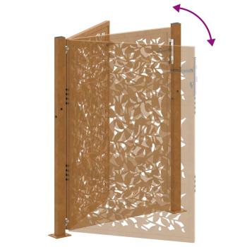 Gartentor 105x130 cm Wetterfester Stahl Blatt-Design