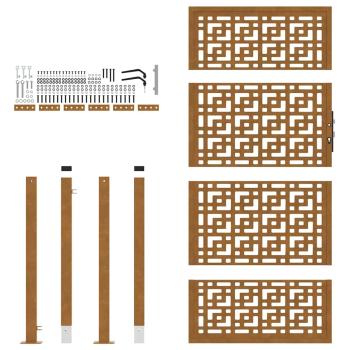 Gartentor 105x180 cm Wetterfester Stahl Kreuz-Design