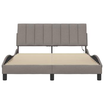 Bettgestell ohne Matratze Taupe 120x200 cm Stoff