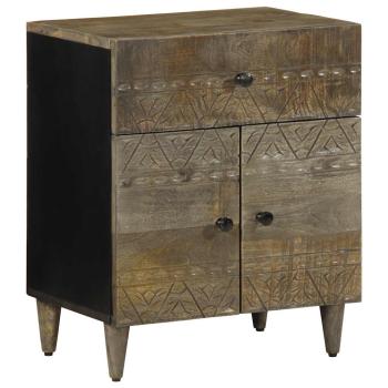 ARDEBO.de - Nachttisch Hellgrau 50x33x60 cm Massivholz Mango