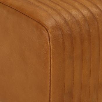 Bock-Sitzbank Braun 107cm Echtes Ziegenleder & Massivholz Mango