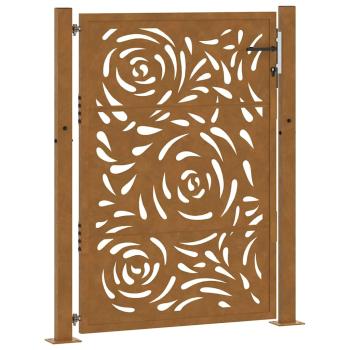 Gartentor 105x130 cm Wetterfester Stahl Flammen-Design