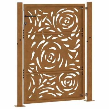 Gartentor 105x130 cm Wetterfester Stahl Flammen-Design