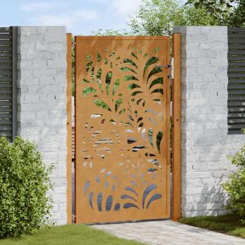 ARDEBO.de - Gartentor 105x155 cm Wetterfester Stahl Wellen-Design